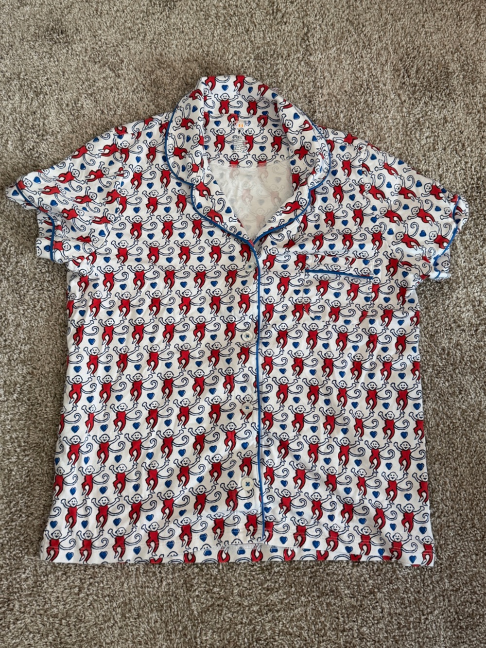 Roller Rabbit Red & Blue Monkey Pajama set